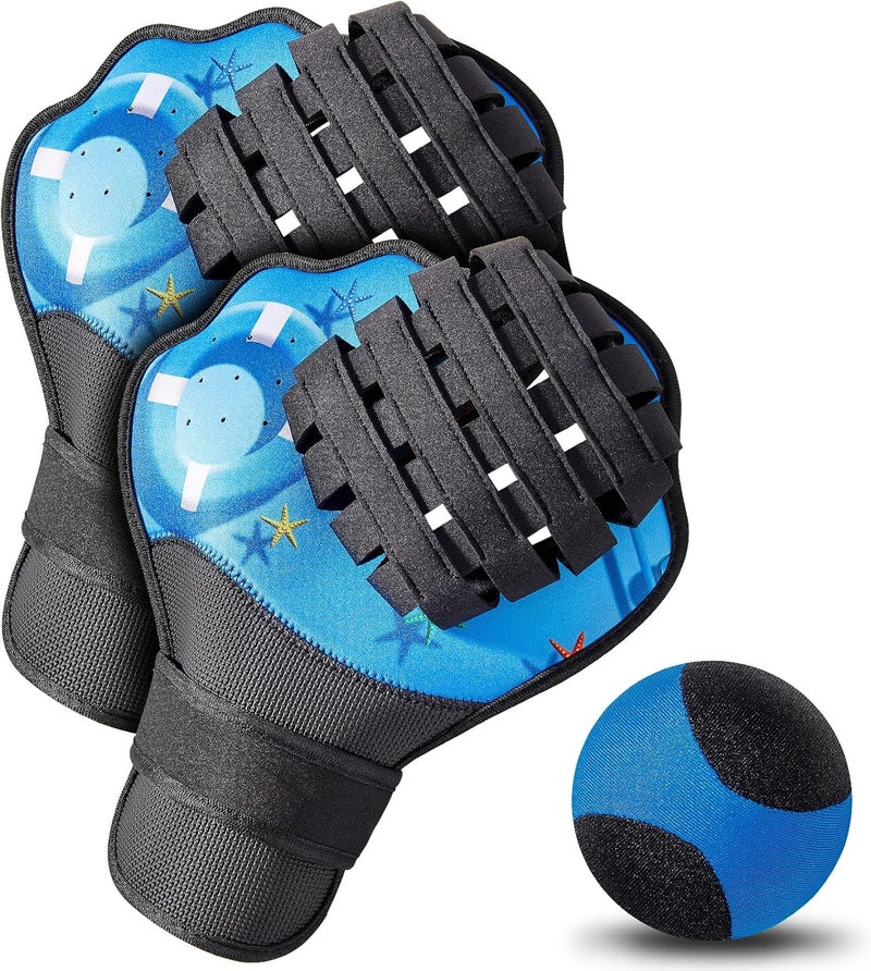 Strdfeve Water Ball and Gloves Set,Water Bouncing Balls Catch Mitt,Pool Baseball Catching Mitt for Beach Games,Play Catch Skip Ball and Glove - Image 1